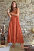 Songbird Bandeau Skirt Dress Rust
